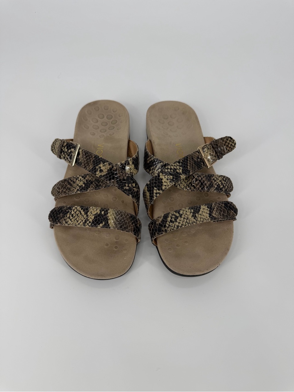 Vionic Women's Snake Print Kira Adjustable Straps Orthotic Sandals Size 9